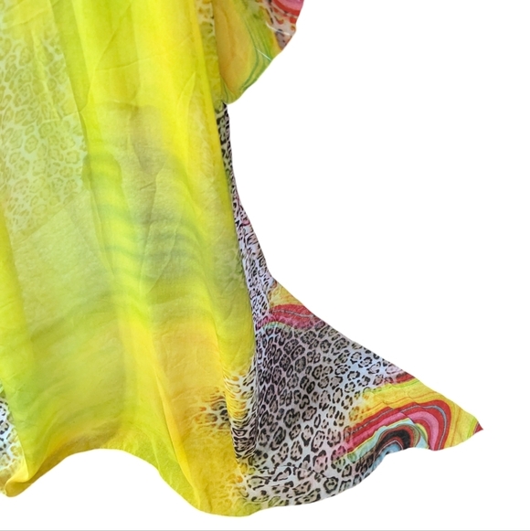 Lana Gerimovich Mixed Print Sheer Cover Up Rob Kimono OS - Picture 11 of 15